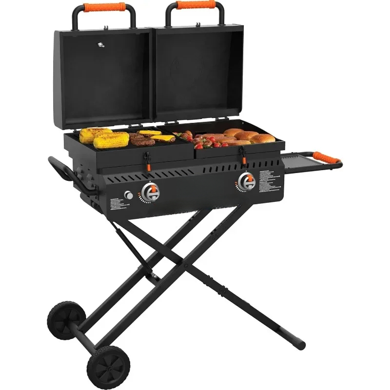 Electric Griddle Flat Top - Draagbare, robuuste BBQ-grillstation met vlakke bovenkant