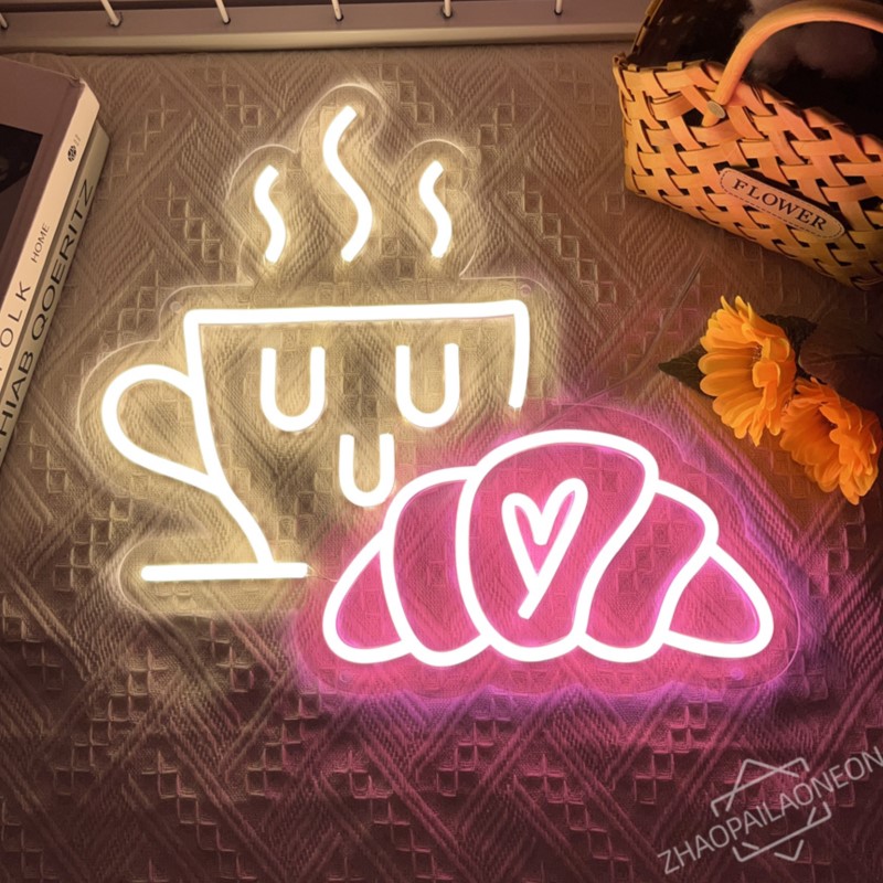 Commercial Kitchen Light - Koffie Brood Neon Sign Croissant Neon