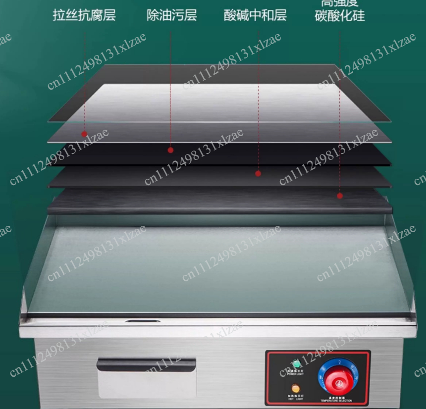 Electric Griddle Flat Top - 220V 1700W 818B Elektrische Flat Top