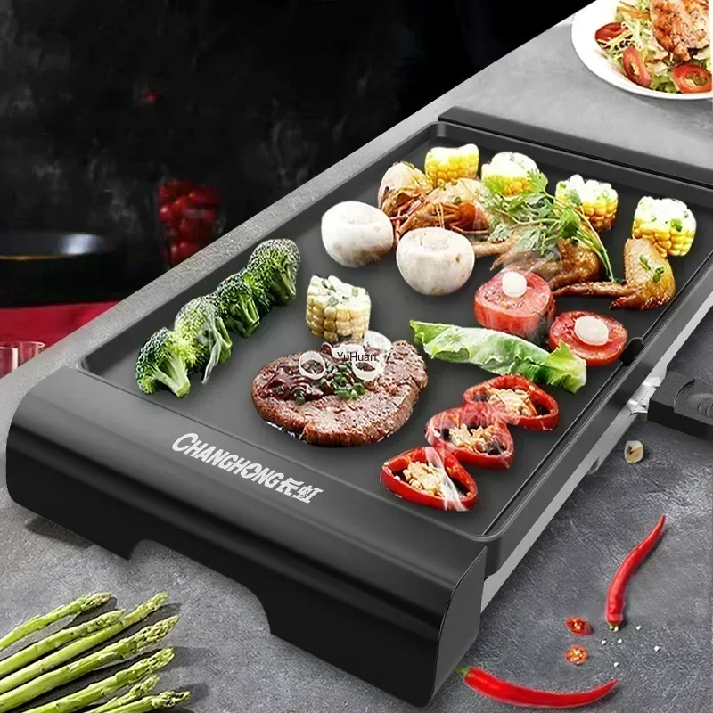 Electric Griddle Flat Top - Homegrill rookloze grote elektrische grillpan, antiaanbaklaag,
