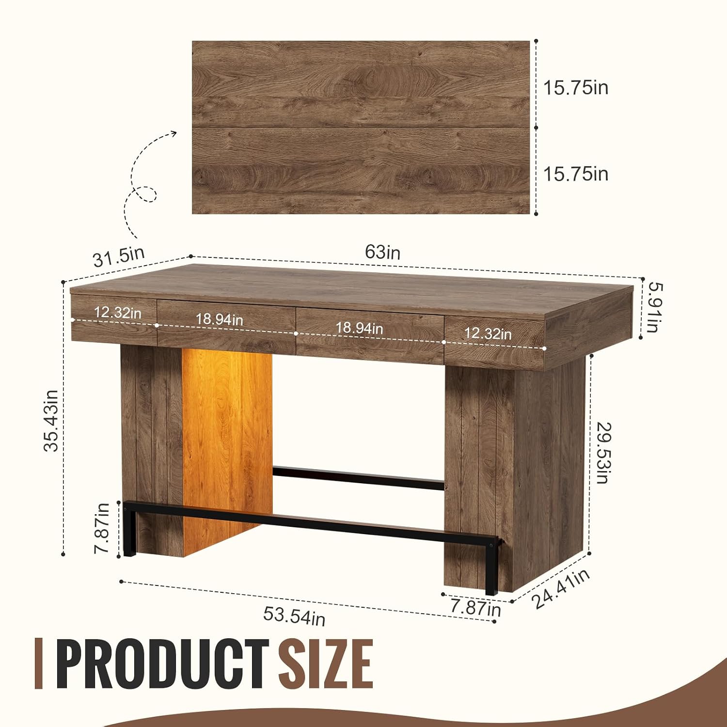 63 inch bartafel, rechthoekige - Commercial Kitchen Light recensie en prijs